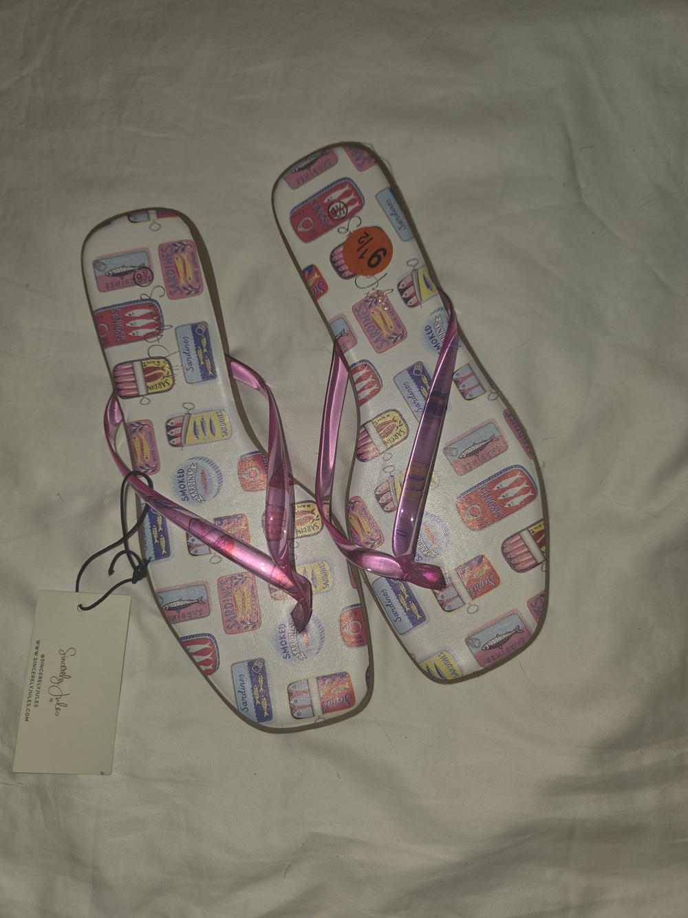 Sincerely Jules Pink Metallic Strap Printed Footbed Sandals